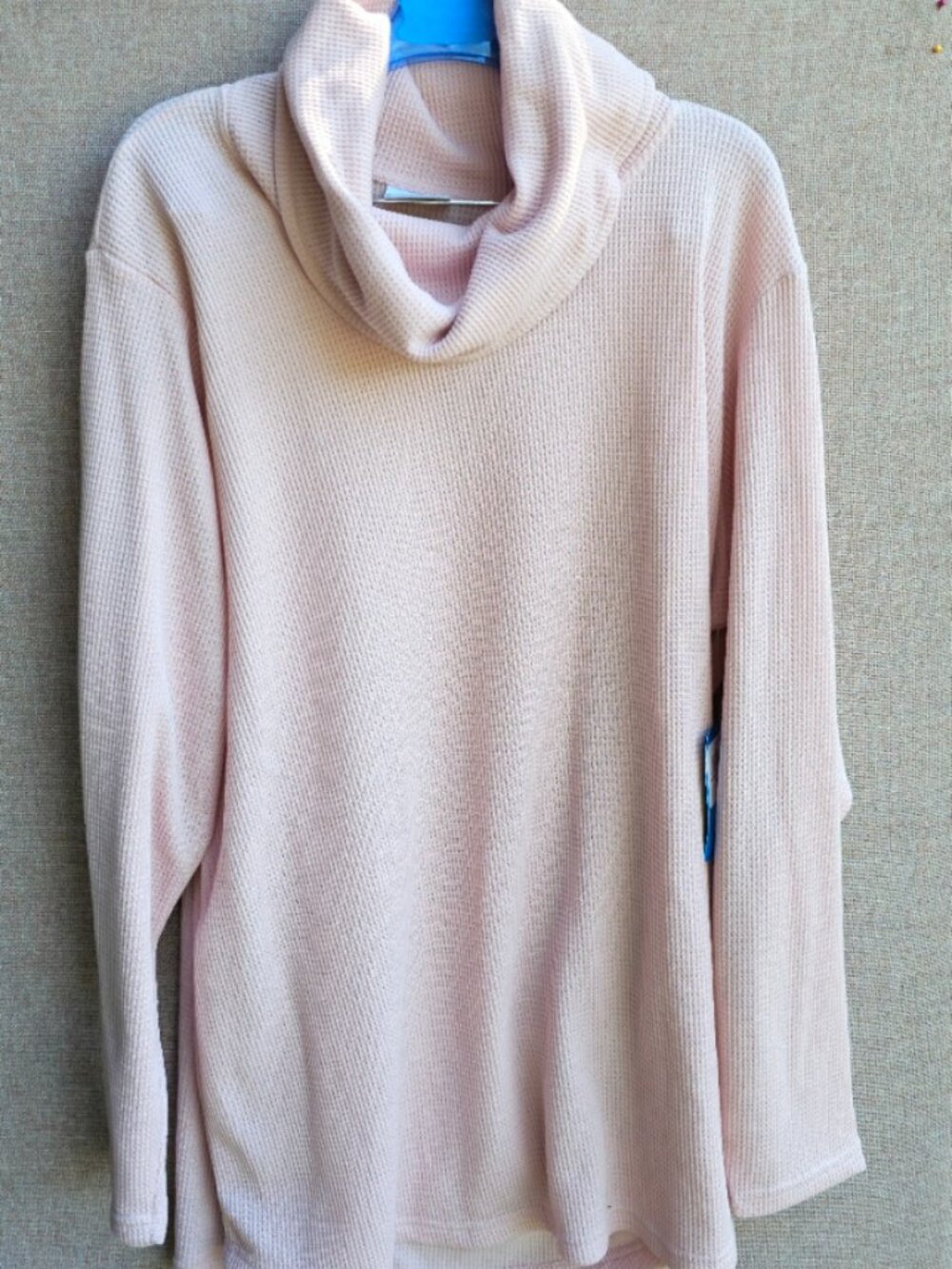 Columbia Holly Hideaway Omni-Wick Cowl Neck Pullover Sweater 2X NWT Pink